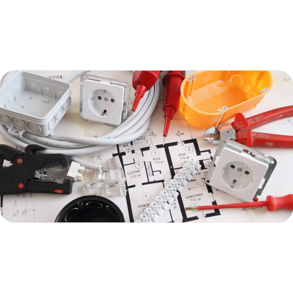 Création ou modification de circuits électriques (prises, éclairage, cuisine, SDB) à Marrakech pendant la rénovation.