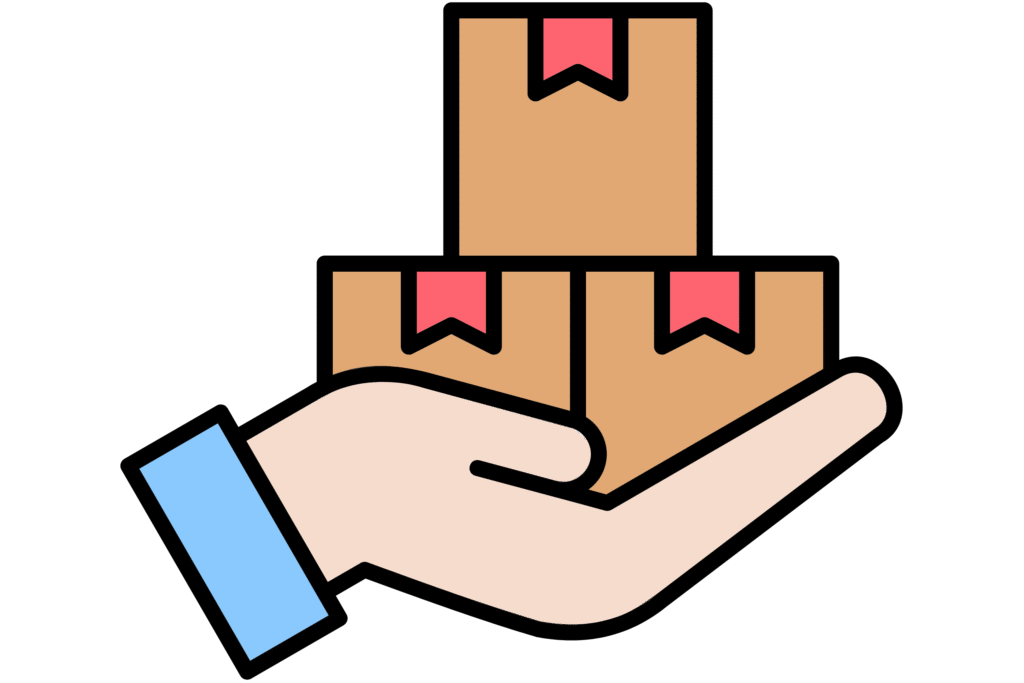 Main tenant des cartons illustrant la fourniture en gros de matériel électrique, un service clé de l’entreprise spécialisée en électricité générale à Rabat.