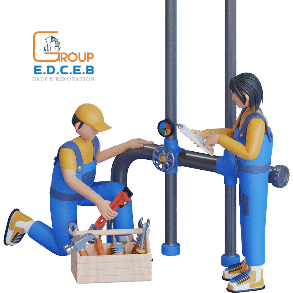 Plombiers à Rabat en pleine intervention sur un réseau de tuyauterie