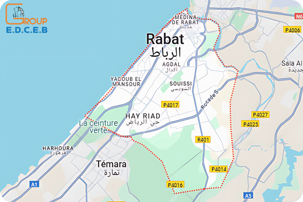 Carte des zones d’intervention de votre plombier à Rabat